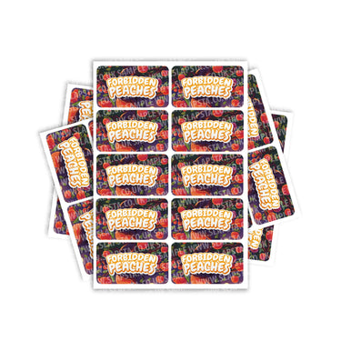 Forbidden Peaches Rectangle / Pre - Roll Label - Pre - Roll (10.16cm x 6.7cm)