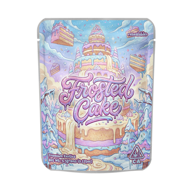 Frosted Cake Mylar Pouches Pre - Labeled - 3.5g (1/8oz)