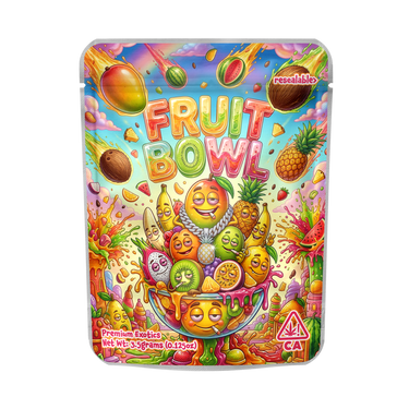 Fruit Bowl Mylar Pouches Pre - Labeled - 3.5g (1/8oz)
