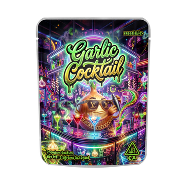 Garlic Cocktail Mylar Pouches Pre - Labeled - 3.5g (1/8oz)