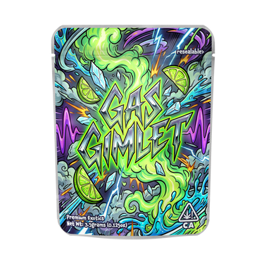 Gas Gimlet Mylar Pouches Pre - Labeled - 3.5g (1/8oz)