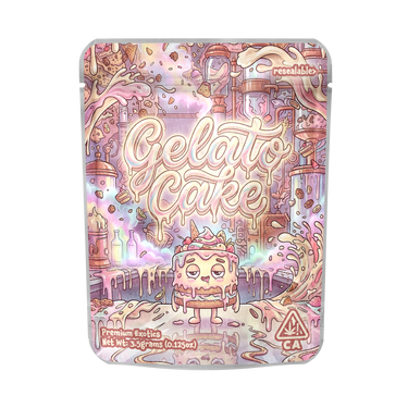 Gelato Cake Mylar Pouches Pre - Labeled - 3.5g (1/8oz)