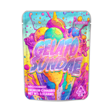 Gelato Sundae Mylar Pouches Pre - Labeled - 3.5g (1/8oz)