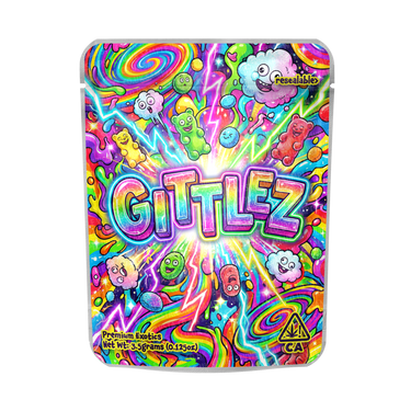 Gittlez Mylar Pouches Pre - Labeled - 3.5g (1/8oz)