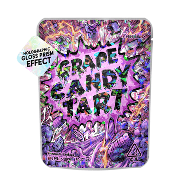 Grape Candy Tart Holo Mylar Sticker Packs - 3.5g (1/8oz)