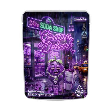 Grape Drank Mylar Pouches Pre - Labeled - 3.5g (1/8oz)