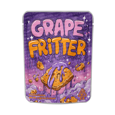 Grape Fritter Mylar Pouches Pre - Labeled - 3.5g (1/8oz)