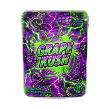 Grape Kush Mylar Pouches Pre - Labeled - 3.5g (1/8oz)