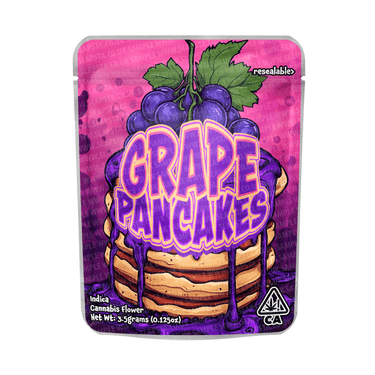 Grape Pancakes Mylar Pouches Pre - Labeled - 3.5g (1/8oz)
