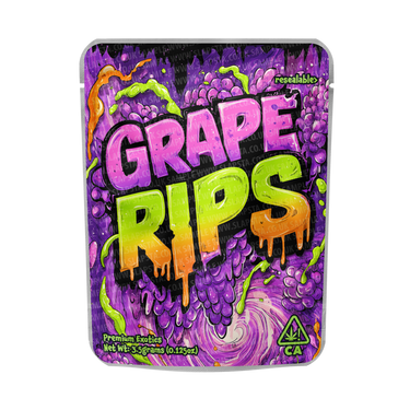 Grape Rips Mylar Pouches Pre - Labeled - 3.5g (1/8oz)