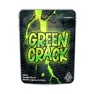 Green Crack Mylar Pouches Pre - Labeled - 3.5g (1/8oz)