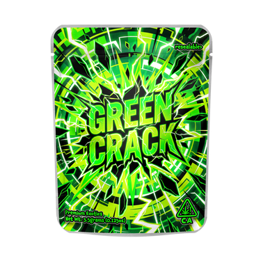 Green Crack Mylar Pouches Pre - Labeled - 3.5g (1/8oz)