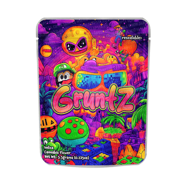 Gruntz Mylar Pouches Pre - Labeled - 3.5g (1/8oz)