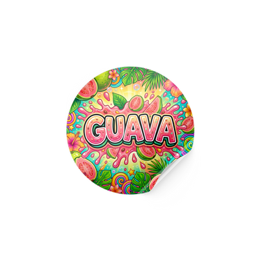 Guava Circular Stickers - 2.5cm