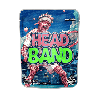 Headband Mylar Pouches Pre - Labeled - 3.5g (1/8oz)