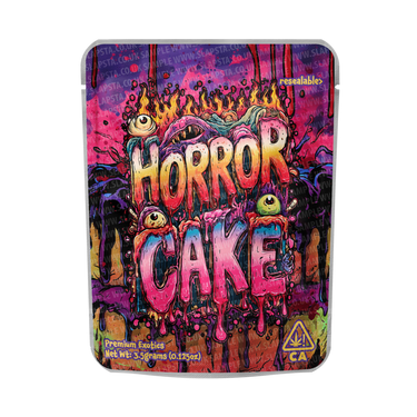 Horror Cake Mylar Pouches Pre - Labeled - 3.5g (1/8oz)
