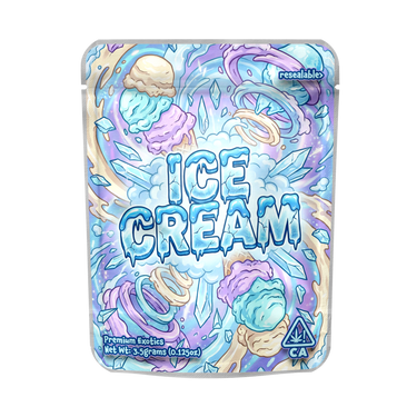 Ice Cream Mylar Pouches Pre - Labeled - 3.5g (1/8oz)