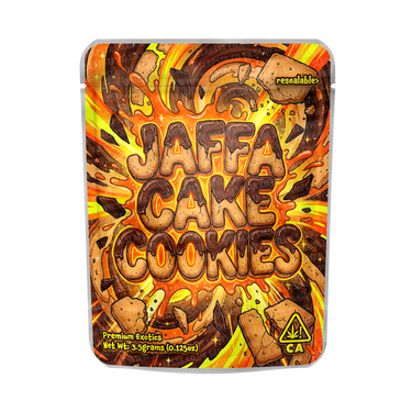 Jaffa Cake Cookies Mylar Pouches Pre - Labeled - 3.5g (1/8oz)