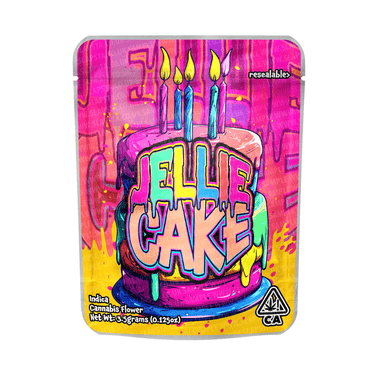 Jellie Cake Mylar Pouches Pre - Labeled - 3.5g (1/8oz)