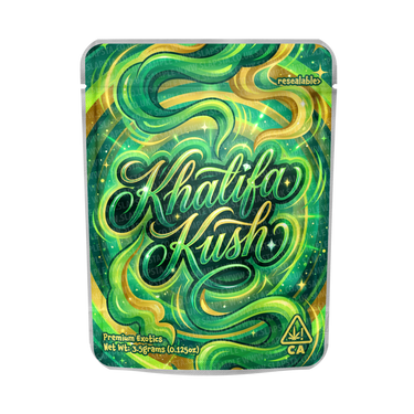 Khalifa Kush Mylar Pouches Pre - Labeled - 3.5g (1/8oz)