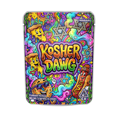 Kosher Dawg Mylar Pouches Pre - Labeled - 3.5g (1/8oz)