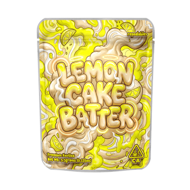 Lemon Cake Batter Mylar Pouches Pre - Labeled - 3.5g (1/8oz)