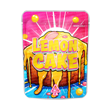 Lemon Cake Mylar Pouches Pre-Labeled - 3.5g (1/8oz) / No / 16pcs