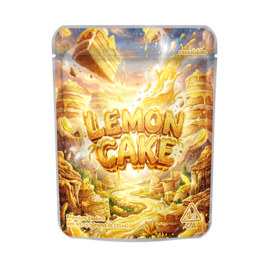 Lemon Cake Mylar Pouches Pre - Labeled - 3.5g (1/8oz)