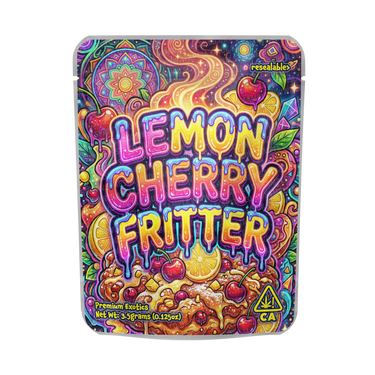 Lemon Cherry Fritter Mylar Pouches Pre - Labeled - 3.5g (1/8oz)