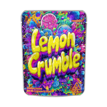 Lemon Crumble Mylar Pouches Pre - Labeled - 3.5g (1/8oz)