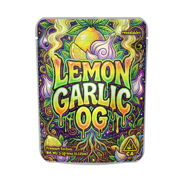 Lemon Garlic OG Mylar Pouches Pre - Labeled - SLAPSTA