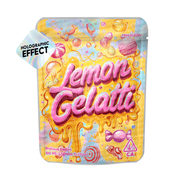 Lemon Gelatti Holo Mylar Sticker Packs - 3.5g (1/8oz)