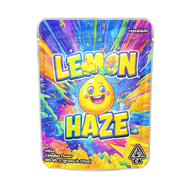 Lemon Haze Mylar Pouches Pre - Labeled - 3.5g (1/8oz)