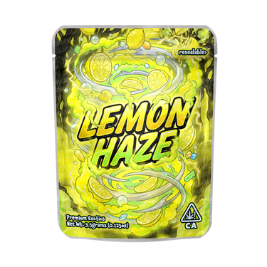 Lemon Haze Mylar Pouches Pre - Labeled - 3.5g (1/8oz)