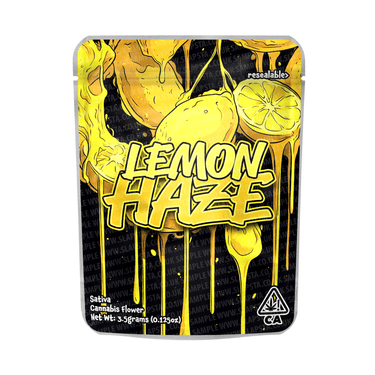 Lemon Haze Mylar Pouches Pre - Labeled - 3.5g (1/8oz)