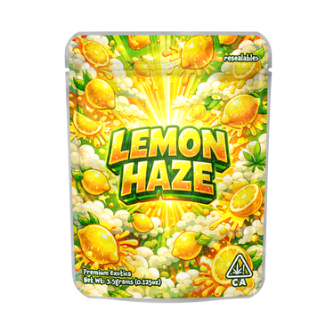 Lemon Haze Mylar Pouches Pre - Labeled - 3.5g (1/8oz)