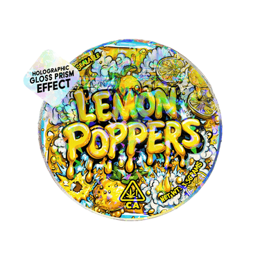 Lemon Poppers Circle Holo Mylar Sticker Packs - SLAPSTA