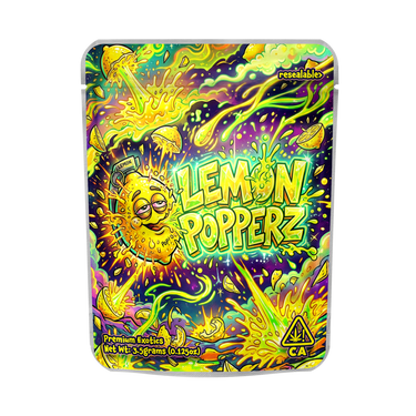 Lemon Popperz Mylar Pouches Pre - Labeled - 3.5g (1/8oz)