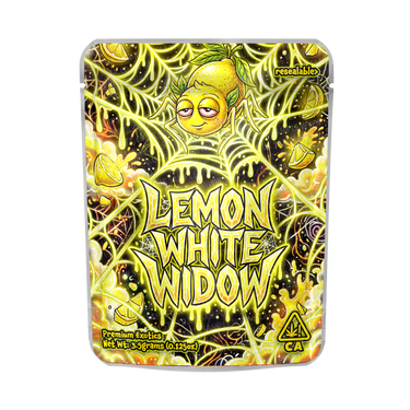 Lemon White Widow Mylar Pouches Pre - Labeled - 3.5g (1/8oz)