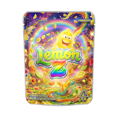 Lemon Z Mylar Pouches Pre - Labeled - 3.5g (1/8oz)