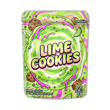 Lime Cookies Mylar Pouches Pre - Labeled - 3.5g (1/8oz)