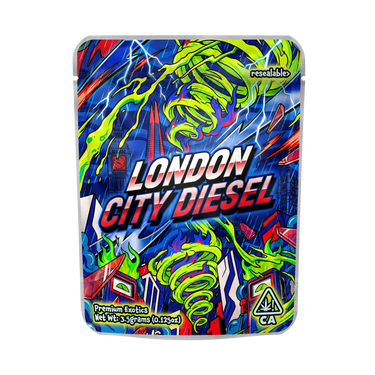 London City Diesel Mylar Pouches Pre - Labeled - 3.5g (1/8oz)