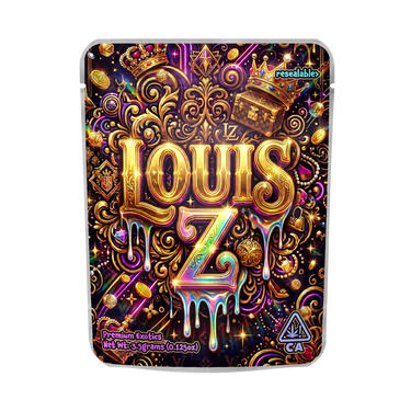 Louis Z Mylar Sticker Packs - Mylar Strain Bags3.5g (1/8oz)