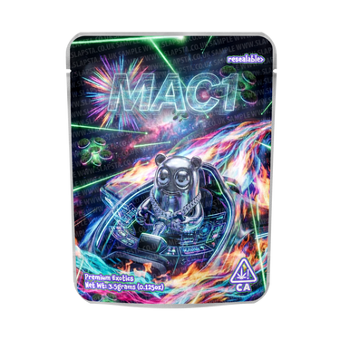 MAC 1 Mylar Pouches Pre - Labeled - 3.5g (1/8oz)