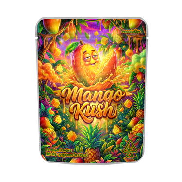 Mango Kush Mylar Pouches Pre - Labeled - 3.5g (1/8oz)