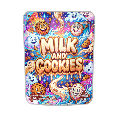 Milk And Cookies Mylar Pouches Pre - Labeled - 3.5g (1/8oz)