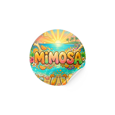 Mimosa Circular Stickers - 2.5cm