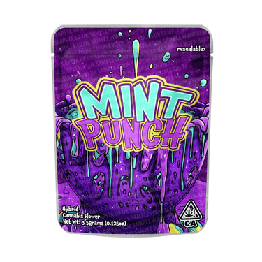 Mint Punch Mylar Pouches Pre - Labeled - 3.5g (1/8oz)