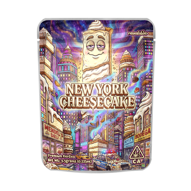 New York Cheesecake Mylar Pouches Pre - Labeled - 3.5g (1/8oz)