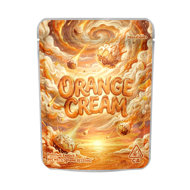 Orange Cream Mylar Pouches Pre - Labeled - 3.5g (1/8oz)